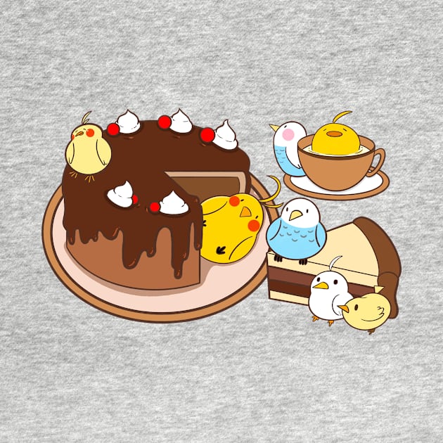 Cute birds with cake by Cuteful